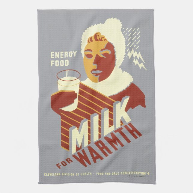Milk for Warmth Kitchen Towel (Vertical)
