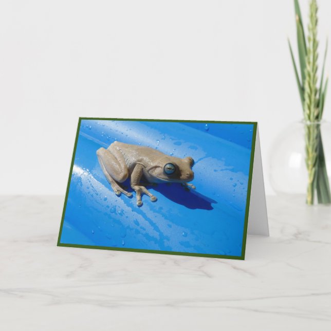 Milk Frog on Float Folded Greeting Card (Front)