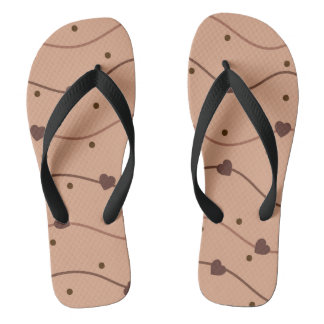 Milk Heart Chocolate Chips Pattern Flip Flops