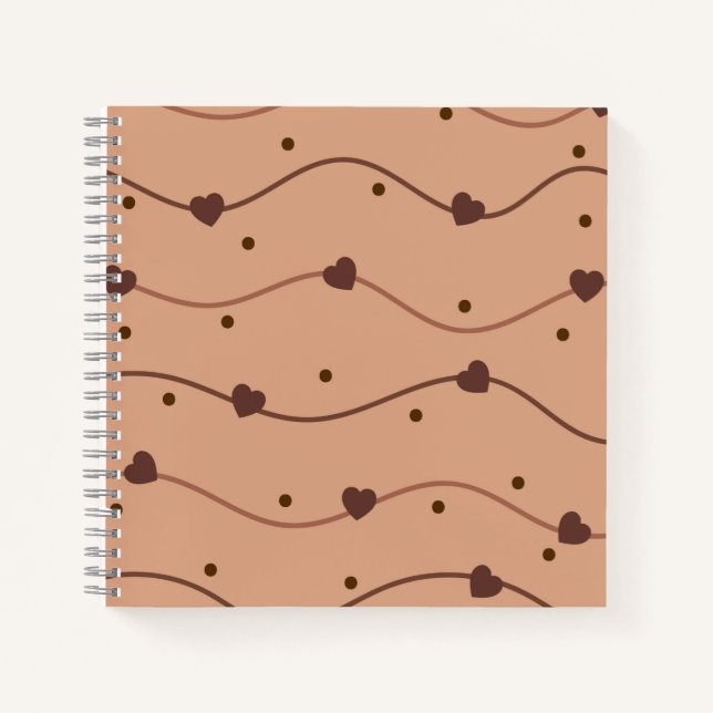 Milk Heart Chocolate Chips Pattern Journal (Front)