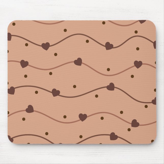 Milk Heart Chocolate Chips Pattern Mouse Pad (Front)