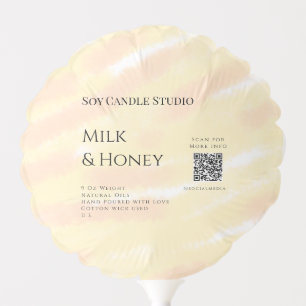 Milk honey soy candle business add q r code tex balloon