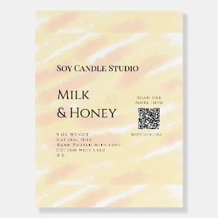 Milk honey soy candle business add q r code tex foam board