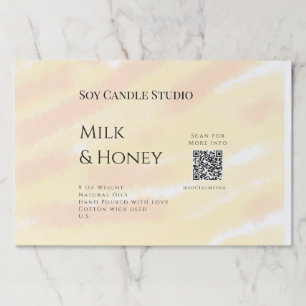 Milk honey soy candle business add q r code tex paper pad