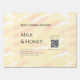 Milk honey soy candle business add q r code tex sign