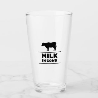 Milk in cows glass