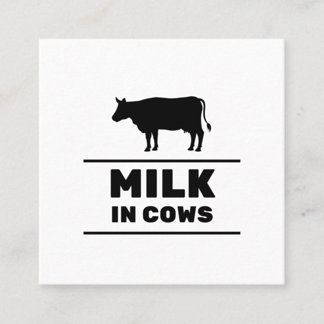 Milk in cows square business card (Front)