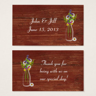 Milk Jar Of Wildflowers Wedding Hang Tag