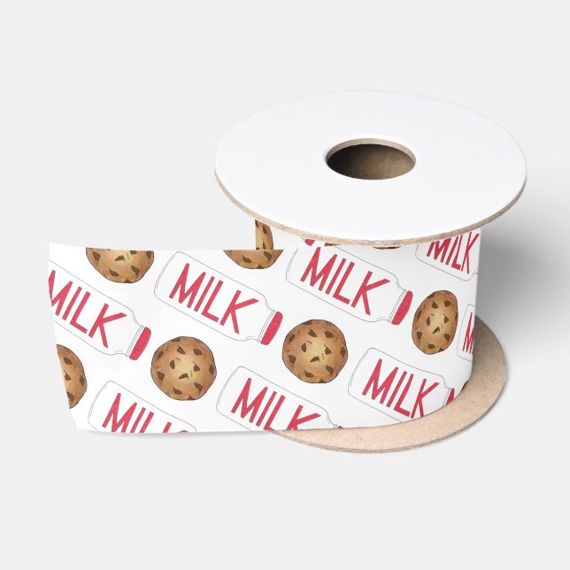 Milk Jug Chocolate Chip Cookies Snack Food Foodie Satin Ribbon (Spool)