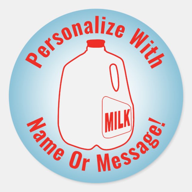 Milk Jug Classic Round Sticker (Front)