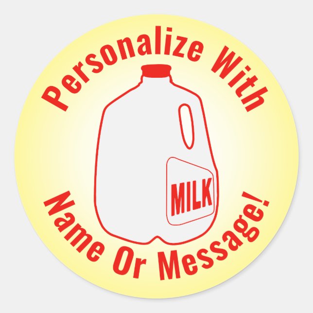 Milk Jug Classic Round Sticker (Front)