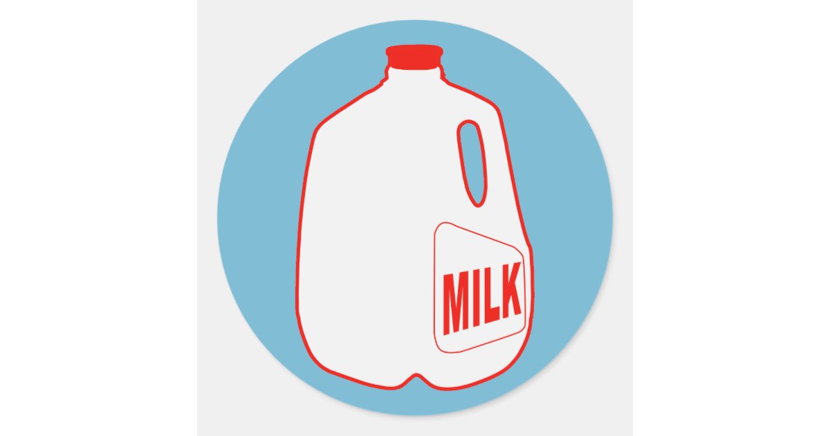 Milk Jug Classic Round Sticker Zazzle Com