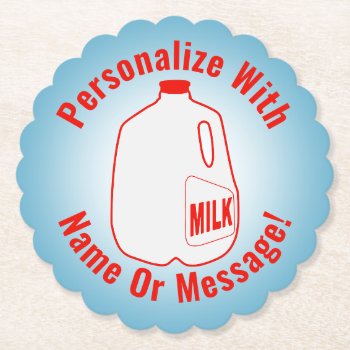 Milk Jug Paper Coaster by trendyteeshirts at Zazzle