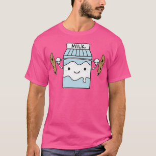 Milk Lifting Cookies Funny Food Snatch Squat Barbe T-Shirt