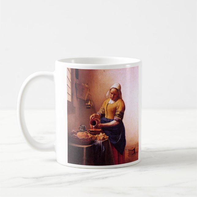 Milk maid by Johannes Vermeer Coffee Mug (Left)