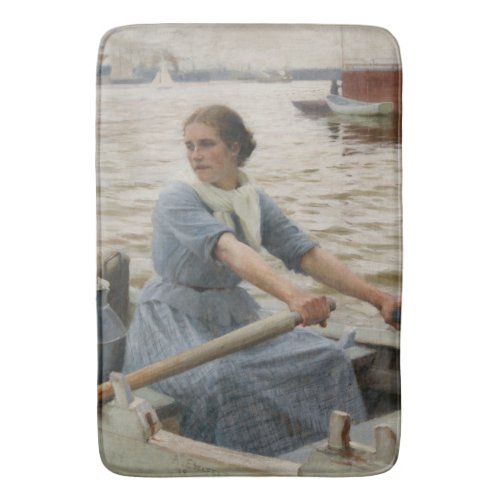 Milk Maid on a Rowing Boat by Albert Edelfelt Bath Mat