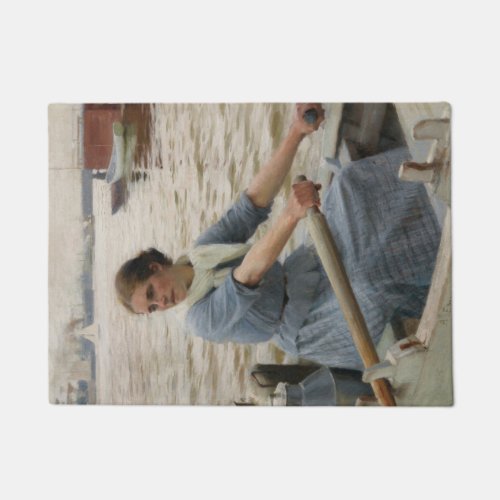 Milk Maid on a Rowing Boat by Albert Edelfelt Doormat
