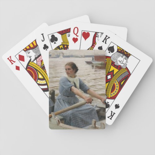 Milk Maid on a Rowing Boat by Albert Edelfelt Poker Cards