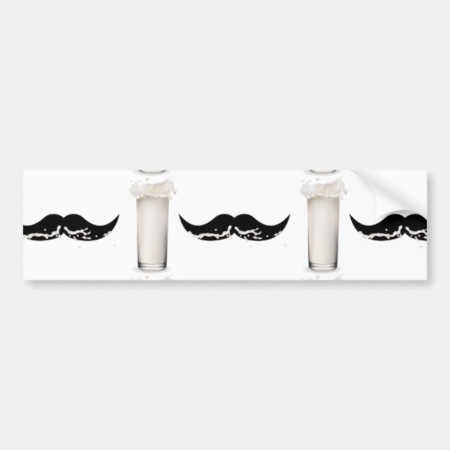 Milk Mustache Bumper Sticker (Front)