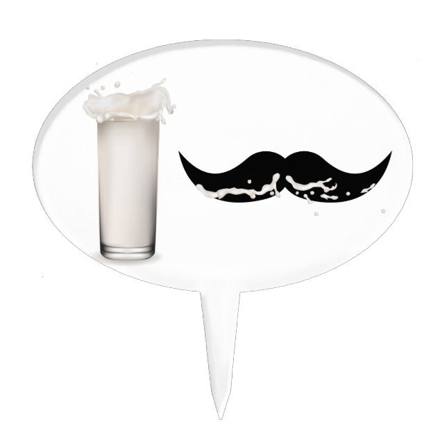 Milk Mustache Cake Topper (Front)