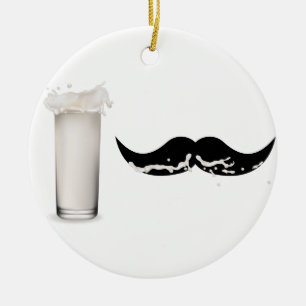 Milk Mustache Ceramic Ornament