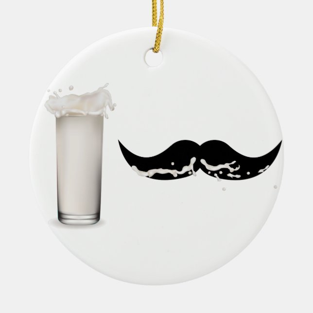 Milk Mustache Ceramic Ornament (Front)