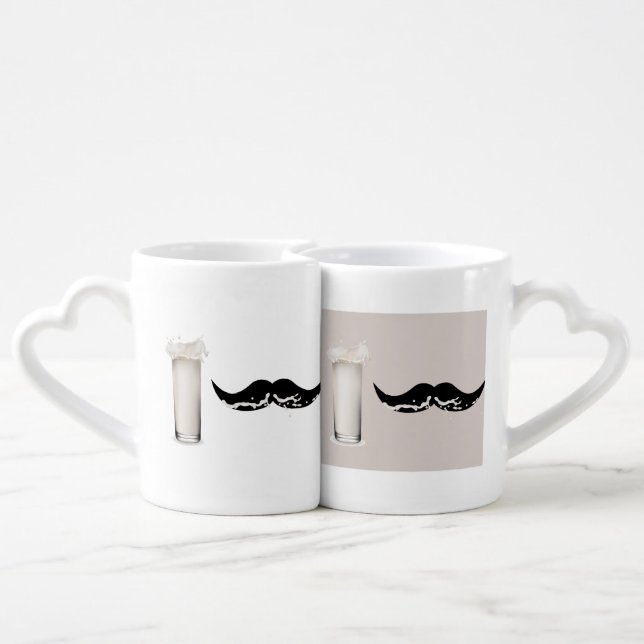 Milk Mustache Coffee Mug Set (Back Nesting)