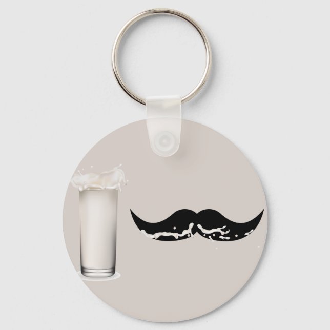 Milk Mustache Creme Keychain (Front)