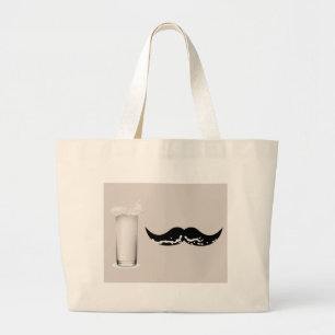 Milk Mustache Creme Large Tote Bag