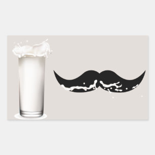 Milk Mustache Creme Rectangular Sticker