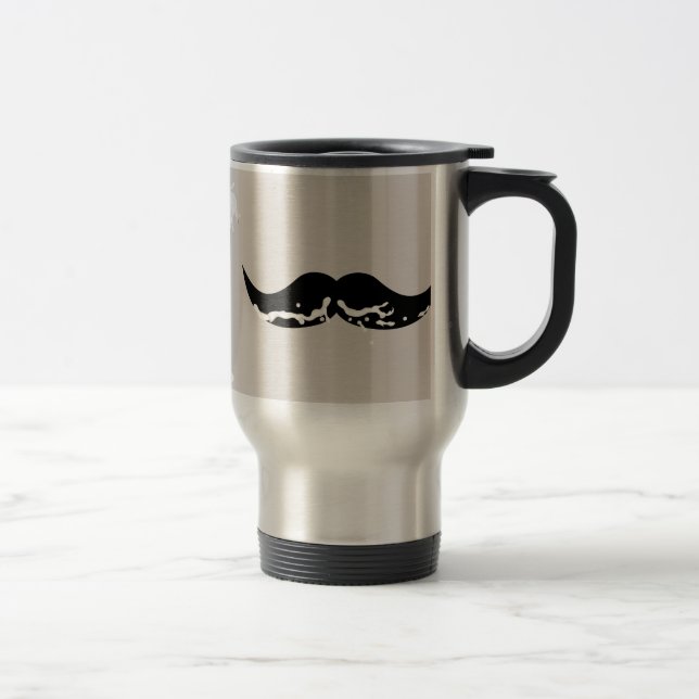 Milk Mustache Creme Travel Mug (Right)