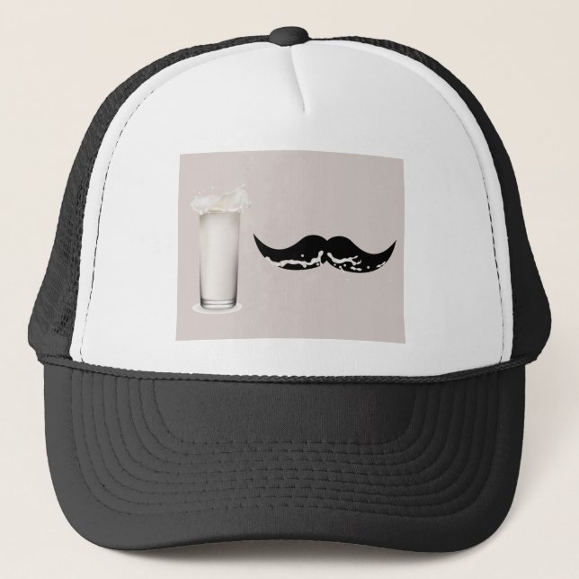 Milk Mustache Creme Trucker Hat (Front)