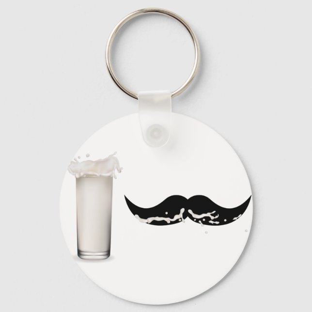 Milk Mustache Keychain (Front)