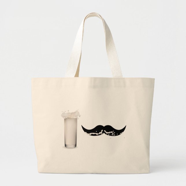 Milk Mustache Large Tote Bag (Front)