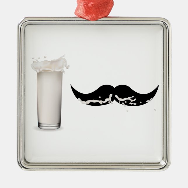 Milk Mustache Metal Ornament (Front)