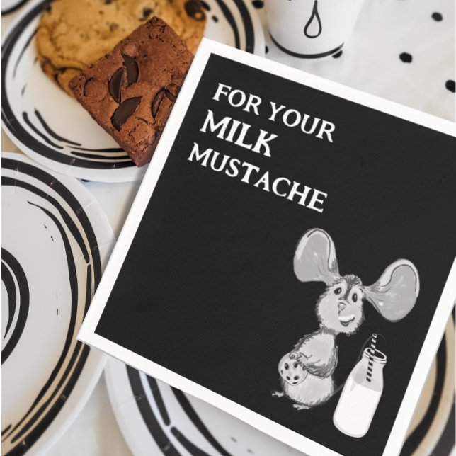 Milk Mustache Mouse First Birthday Napkins (Creator Uploaded)
