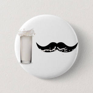 Milk Mustache Pinback Button