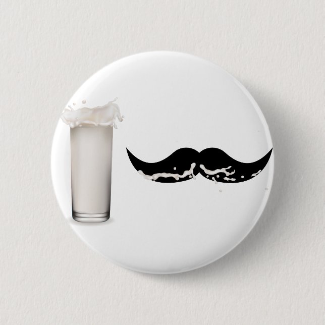 Milk Mustache Pinback Button (Front)