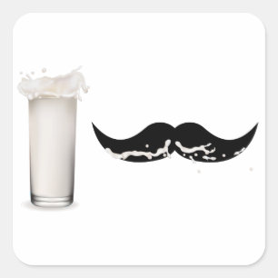Milk Mustache Square Sticker