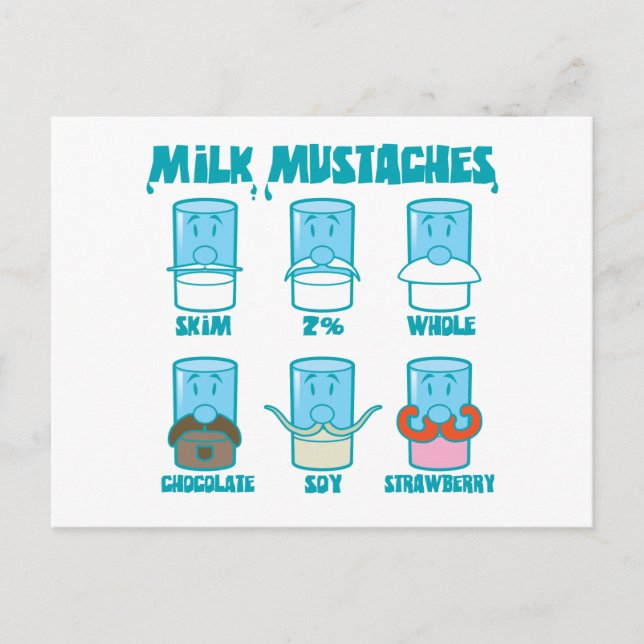 Milk Mustaches Postcard (Front)