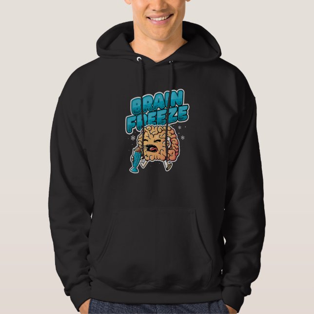 Milk Shake Cold Brain Ice Cream   Brain Freeze Hoodie (Front)
