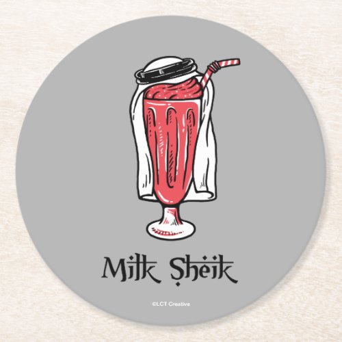 Milk Sheik Round Paper Coaster