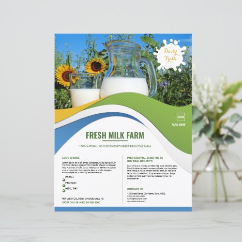 Milk Shop Flyer Template | Dairy Farm Business
