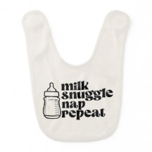 Milk Snuggle Nap Repeat Baby Bib
