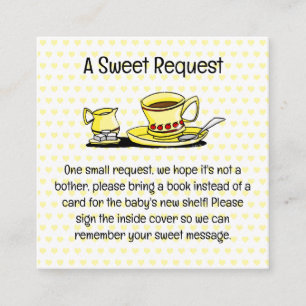 Milk & Sugar Yellow Coffee Baby Shower  Enclosure Card