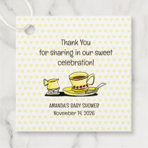 Milk & Sugar Yellow Coffee Baby Shower Favor Tags
