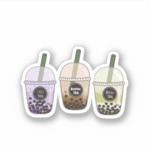 Milk Tea Flavors Cute Boba Tea Stickers