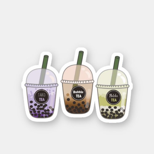 Milk Tea Flavors  Cute Boba Tea Stickers