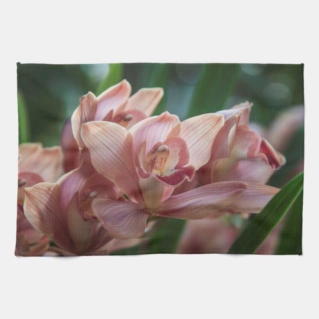 Milk Tea Orchid Kitchen Towel (Horizontal)