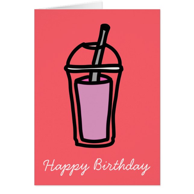 Milk Tea pink bubble tea Cards (Front)